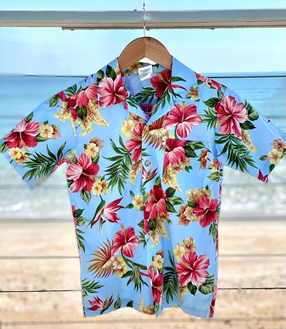 Vintage Hawaiian shirt, red and yellow hibiscus, … - image 8