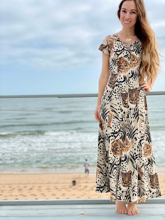 Vintage Lion dress, 1990s maxi - image 8