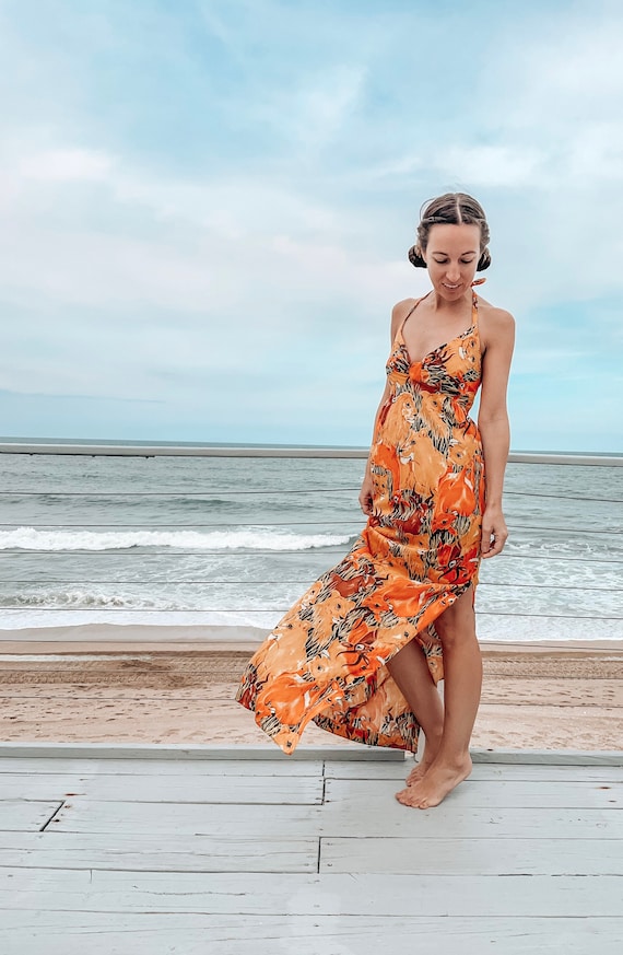 Vintage Lion Dress, Beach Things Miami Florida Maxi Dress, Small Xs, Summer  Sun Dress With Built in Bra -  Australia