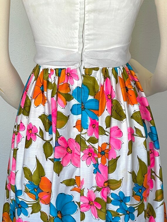 Vintage 1960s floral maxi dress, hippie bright tr… - image 4