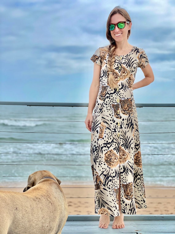 Vintage Lion dress, 1990s maxi - image 2