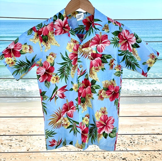 Vintage Hawaiian shirt, red and yellow hibiscus, … - image 6