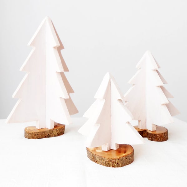 Set Of 3 Handmade Wooden Christmas Trees Decoration, New Year Decoration, Christmas Gift, Festive Home Decor, Xmas Decor, Holiday Decor