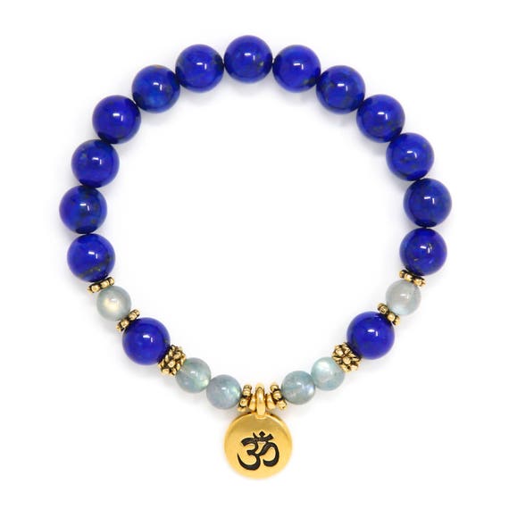 Yoga Bracelet Wrist Mala Beads Lapis Bracelet Buddhist Etsy