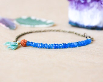 Pulsera delicada, pulsera de cuentas de mala para la muñeca, pulsera de yoga, joyería bohemia, apatita: potencia la mente, profundiza la meditación, despierta la kundalini