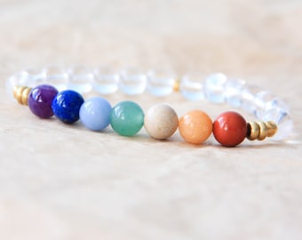 7 Chakra Bracelet, Chakra Mala Beads, Wrist Mala Bracelet, Chakra Beads, Yoga Jewelry, Energy Bracelet, Spiritual Jewelry, Healing Jewelry