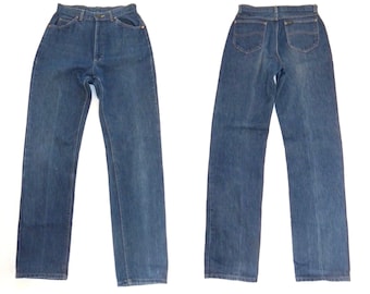 70s Lee High Waisted Jeans | 1970s Denim Straight Leg  | W 28" x L 33"