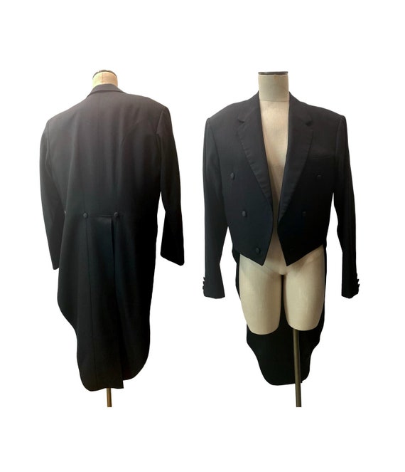 Vintage Black Tuxedo Jacket w Tails | Morning Coa… - image 1