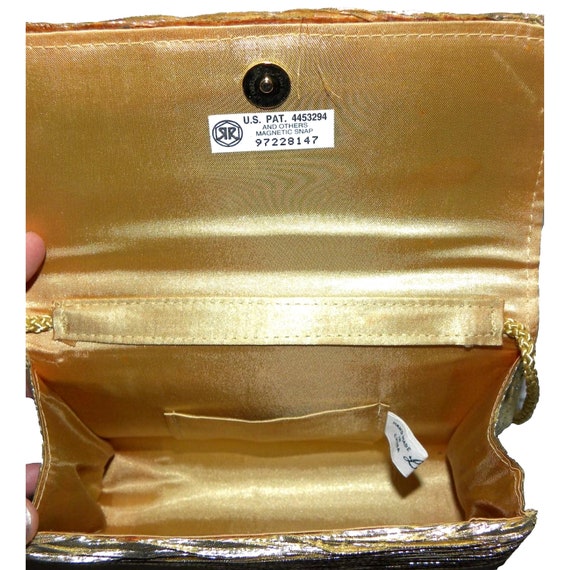 70s GOLD Shoulder Bag | Fortuny Pleat Disco Era E… - image 3