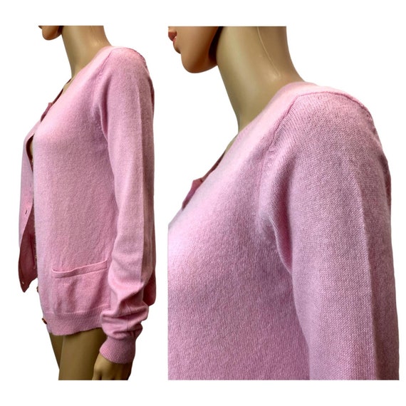 Y2K 00s Ralph Lauren Pink Cashmere Cardigan Sweat… - image 4