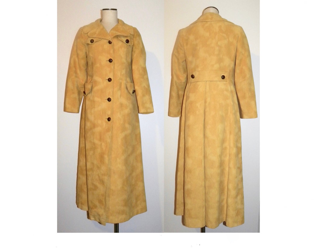 70s Maxi Coat Mustard Trench Coat Vintage Hippie BOHO Etsy
