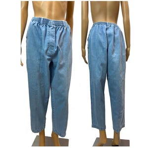 80s Pull On High Waisted Mom Jeans | Tapered Front Seam Jeans | Fit 26 - 34&quot; waist up to 48&quot; hip | S - L