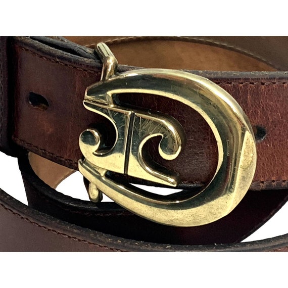 Vintage 70s Pierre Cardin Belt | Brass LOGO Buckl… - image 6