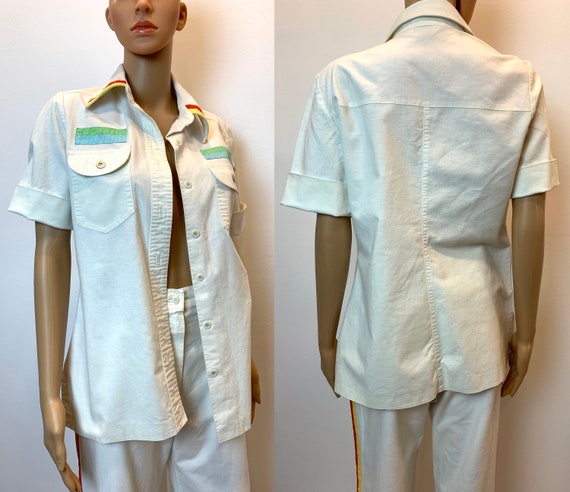 1970s Khaki Safari Pant Suit