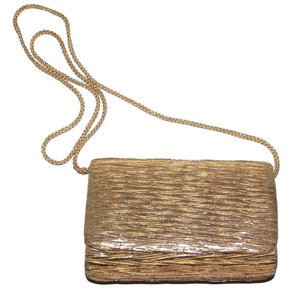 70s GOLD Shoulder Bag | Fortuny Pleat Disco Era E… - image 6