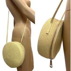 Y2K Boho Round Woven Natural Straw Shoulder Bag