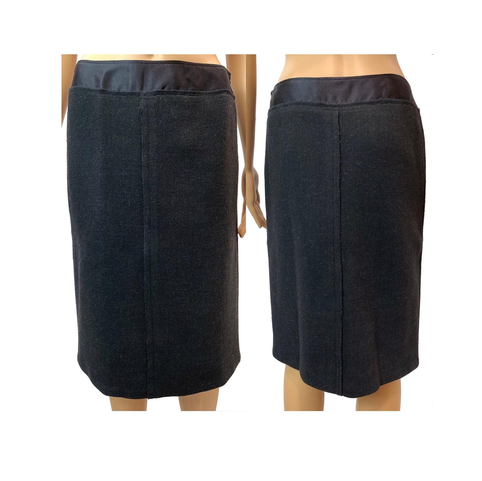 スカート Prada Charcoal Wool Skirt Prada Womens Charcoal Gray Wool Skirt sz 48 | eBay