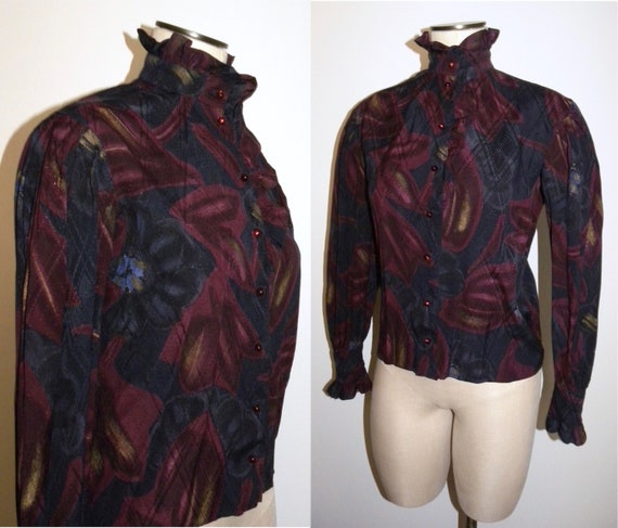Vintage 70s Emanuel Ungaro SILK Blouse | Ruffle 70