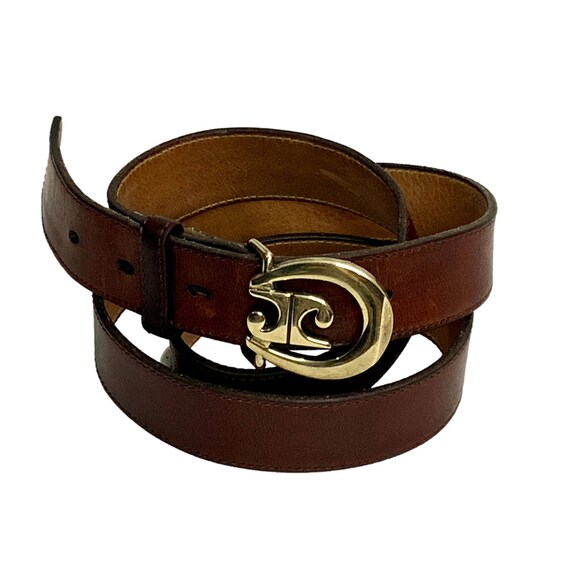 Vintage 70s Pierre Cardin Belt | Brass LOGO Buckl… - image 2