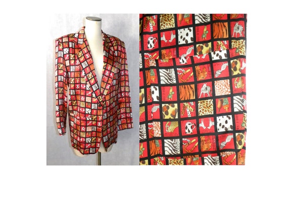 Vintage 90s Nicole Miller Silk Blazer | Menswear O
