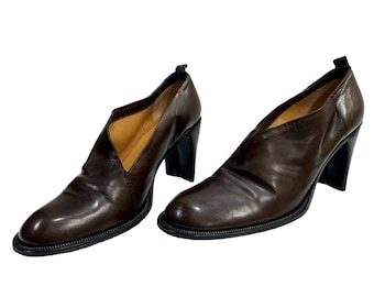 Vintage Costume National Chunky Heel Asymmetrical Pumps | Sculptured Heels | Euro 40 / US 9.5 - 10