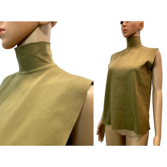 Vintage Marni Sleeveless Turtleneck Top Mod Chic Moss Green 46 Etsy