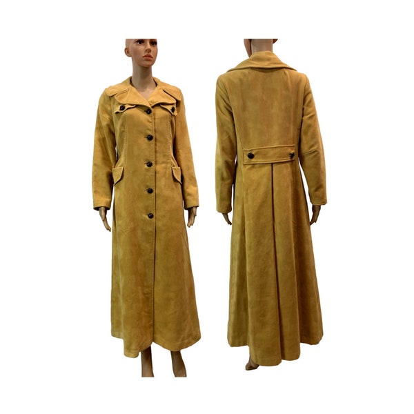 VTG 70s Mustard MOD Maxi Coat | HIPPIE Princess Coat | Small