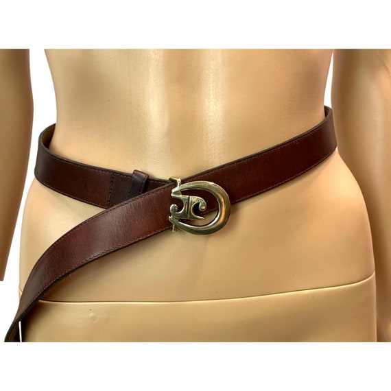 Vintage 70s Pierre Cardin Belt | Brass LOGO Buckl… - image 3