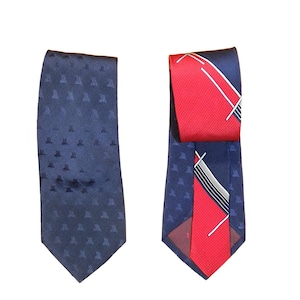 80s Lanvin SILK Tie | Lanvin Paris Navy & Red Necktie