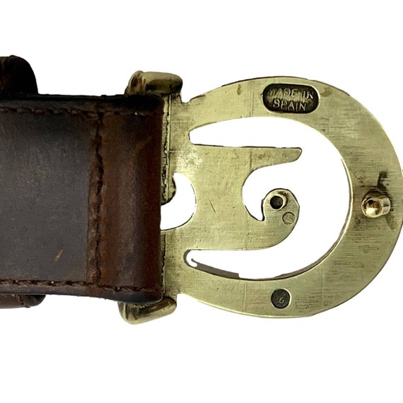 Vintage 70s Pierre Cardin Belt | Brass LOGO Buckl… - image 5