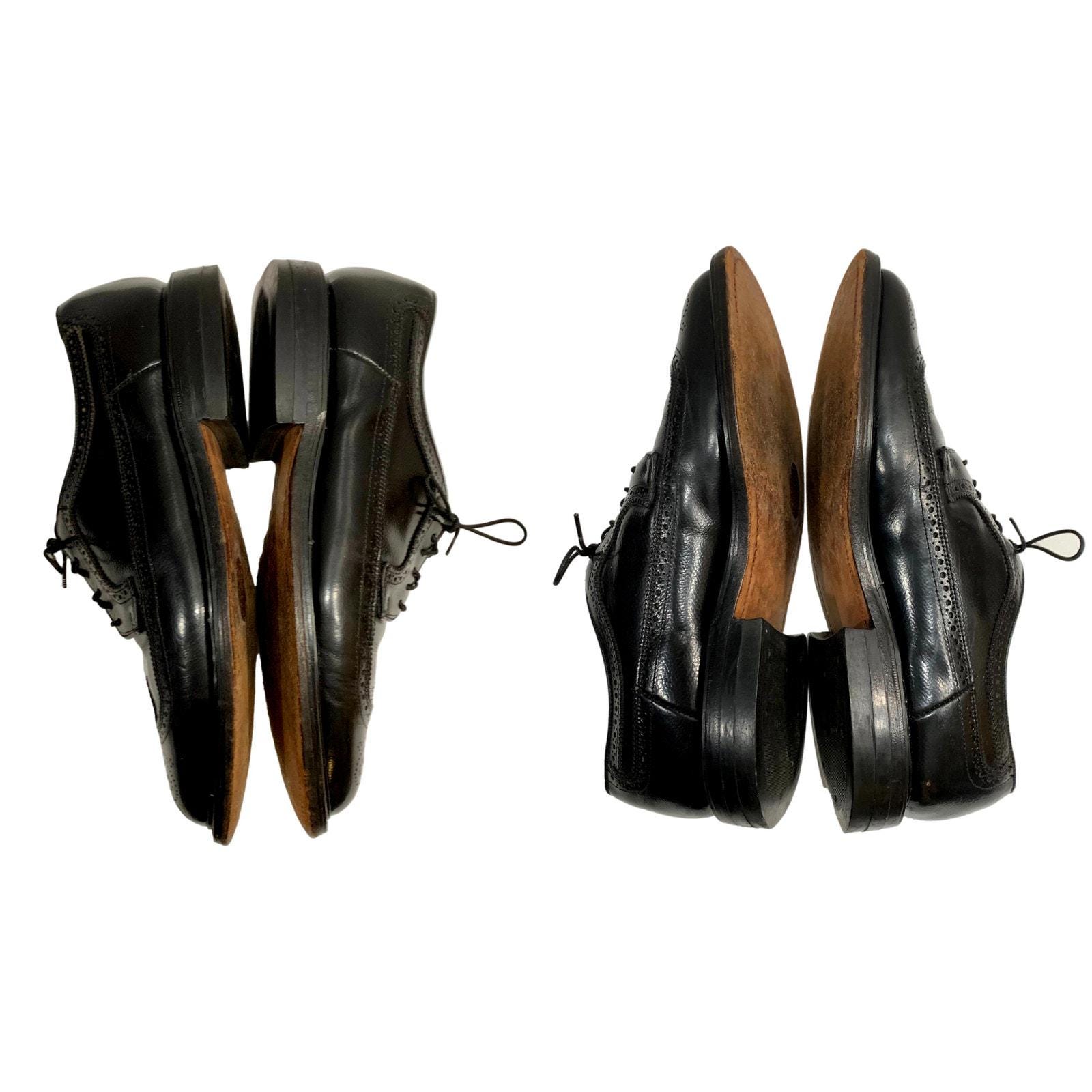 Vintage Hanover Black Leather Wingtips Longwings | USA 9.5  display picture 2