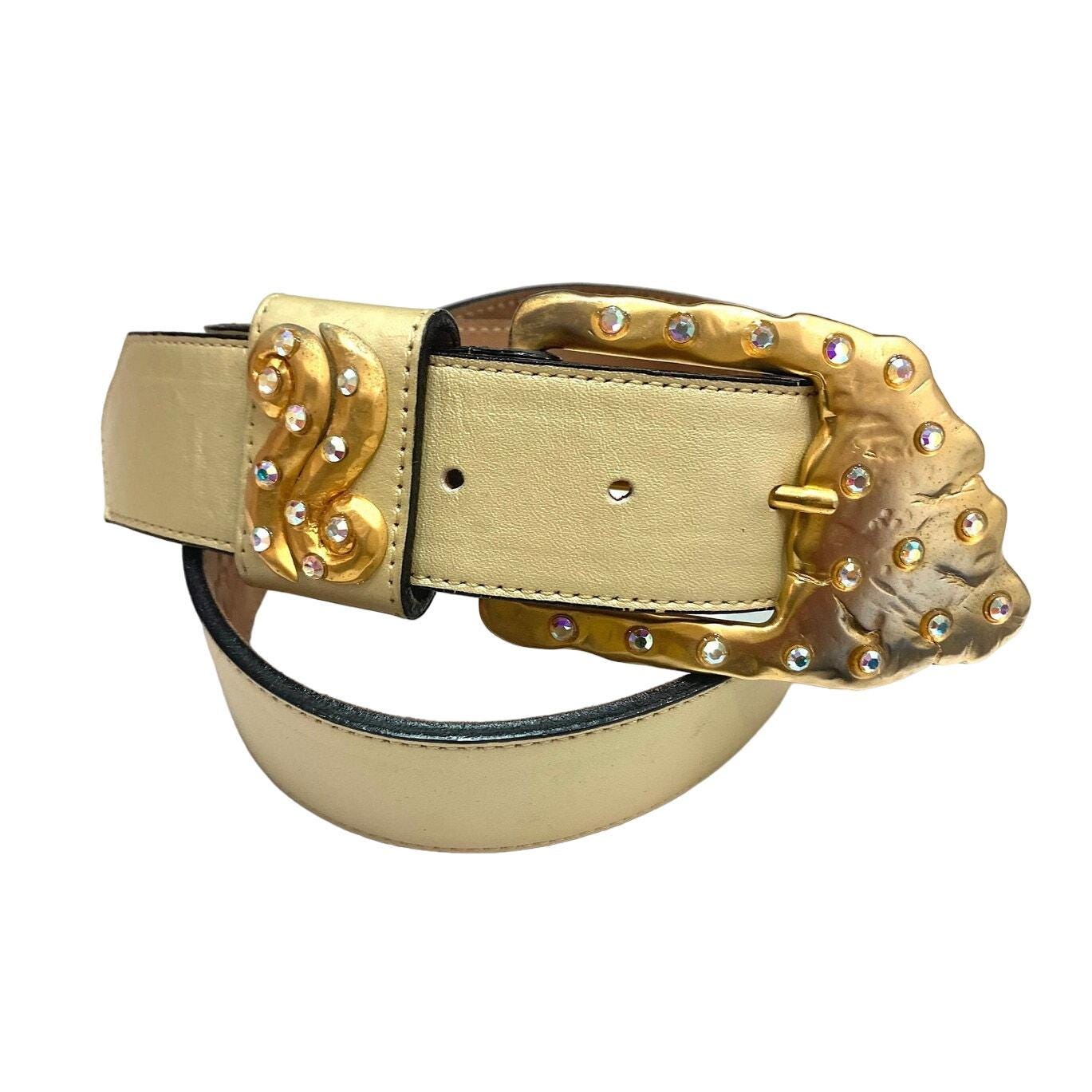 80s Bold Gold Belt - Etsy