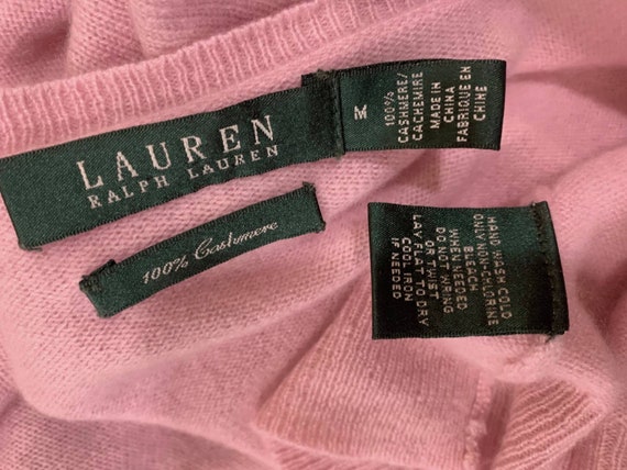 Y2K 00s Ralph Lauren Pink Cashmere Cardigan Sweat… - image 9