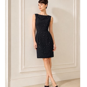60s black dress fashion 50s/60s Black Cocktail Dress Seen in "The Founder"