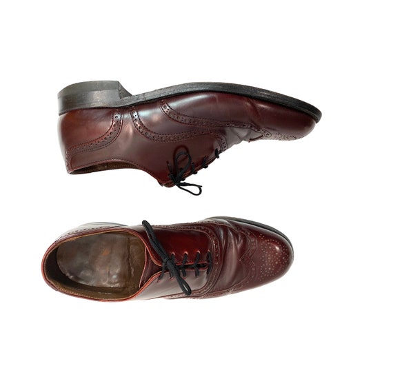 Vintage 60s Oxblood Burgundy Wingtip Oxfords Men 8 Women 9.5 - 10