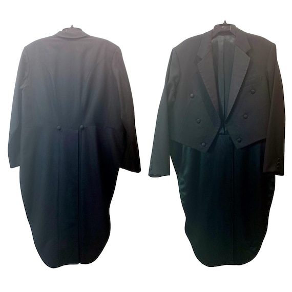 Vintage Black Tuxedo Jacket w Tails | Morning Coa… - image 8