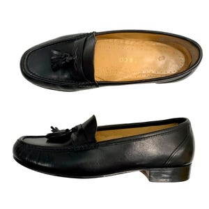 靴 90's TASSEL LETAHER LOAFERS 90's Brown Leather Loafers~ Fringed Tassels ~ 1990 Nice