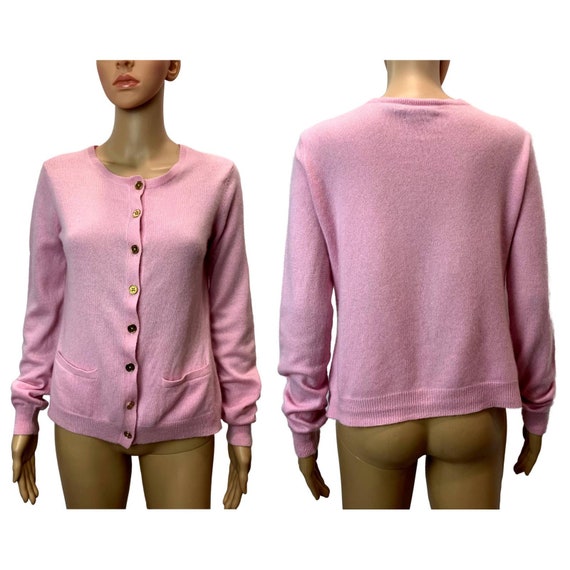 Y2K 00s Ralph Lauren Pink Cashmere Cardigan Sweat… - image 2