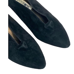 Vintage 90s Apostrophe Black Suede Geometric Pumps - Size 7M