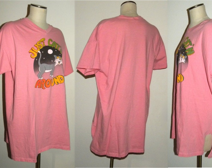 1970s 80s Nightgown / Cat / Novelty / Sleep Shirt / Action T / Etsy
