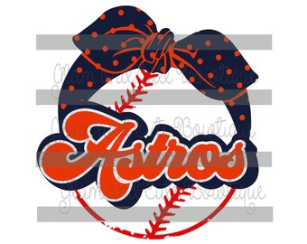 ASTROS Girls Headband Baseball Sublimation File DTF File PNG Image