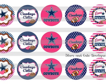 Inspired Dallas Football INSTANT DOWNLOAD Bottle Cap Images 4x6 sheet 1" circles