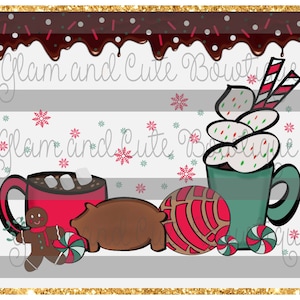Christmas Hot Cocoa Concha Sublimation Tumbler Design Straight Tumbler 20 oz. tumbler Wrap