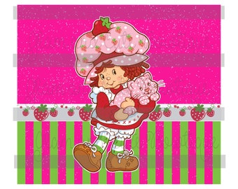 Strawberry Girl Sublimation Tumbler Design Skinny STRAIGHT Tumbler 20 oz. Tumbler Wrap