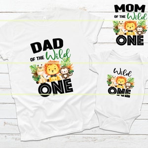 WILD ONE Safari Birthday Shirt Family Set Sublimation Designs PNG Image .png files