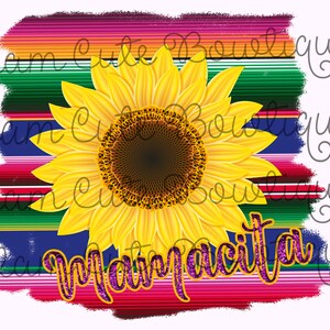 Mamacita Sunflower Serape Zarape Sublimation File