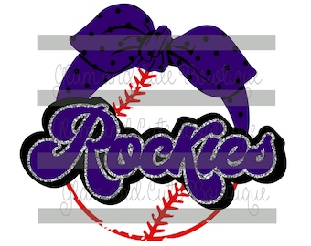 ROCKIES Girls Headband Baseball Sublimation File DTF File PNG Image