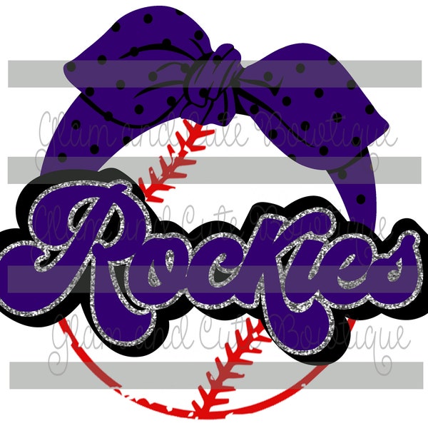 ROCKIES Girls Headband Baseball Sublimation File DTF File PNG Image