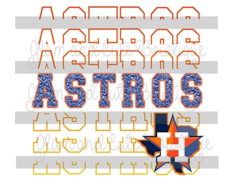 ASTROS Baseball Chenille Letters Sublimation File DTF File PNG image