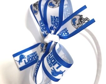 Girls Detroit Lions Headband NFL Detroit Lions Football Hair Bow Teen Girls Football Hair Accessories